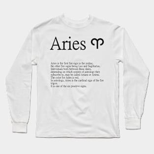 Aries Zodiac Sign Long Sleeve T-Shirt